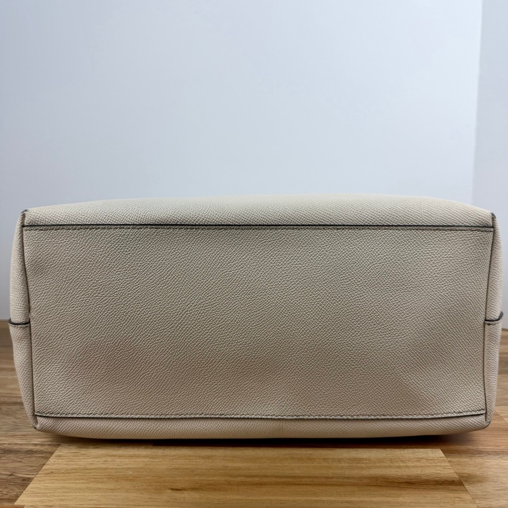 Coach City Tote Chalk White Crossgrain Leather Zip Top Shoulder Bag F58846 - Picture 7 of 13